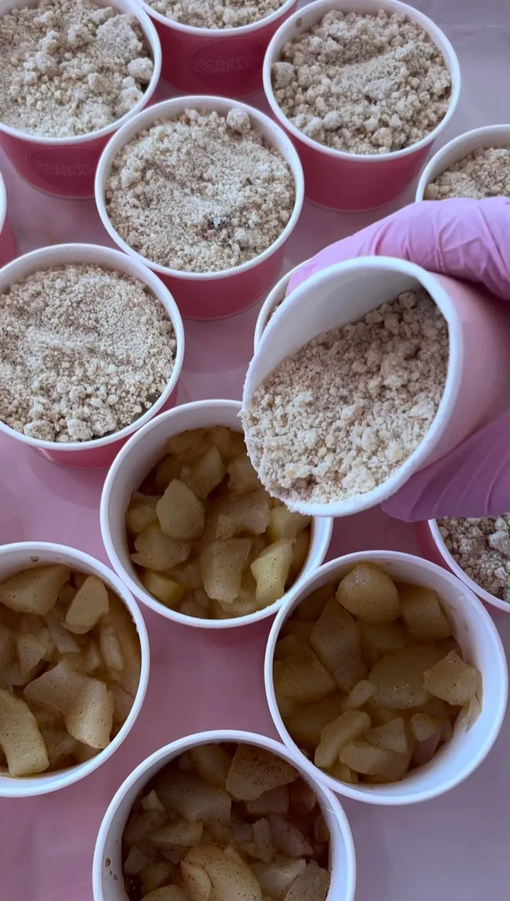 Warm apple crumble